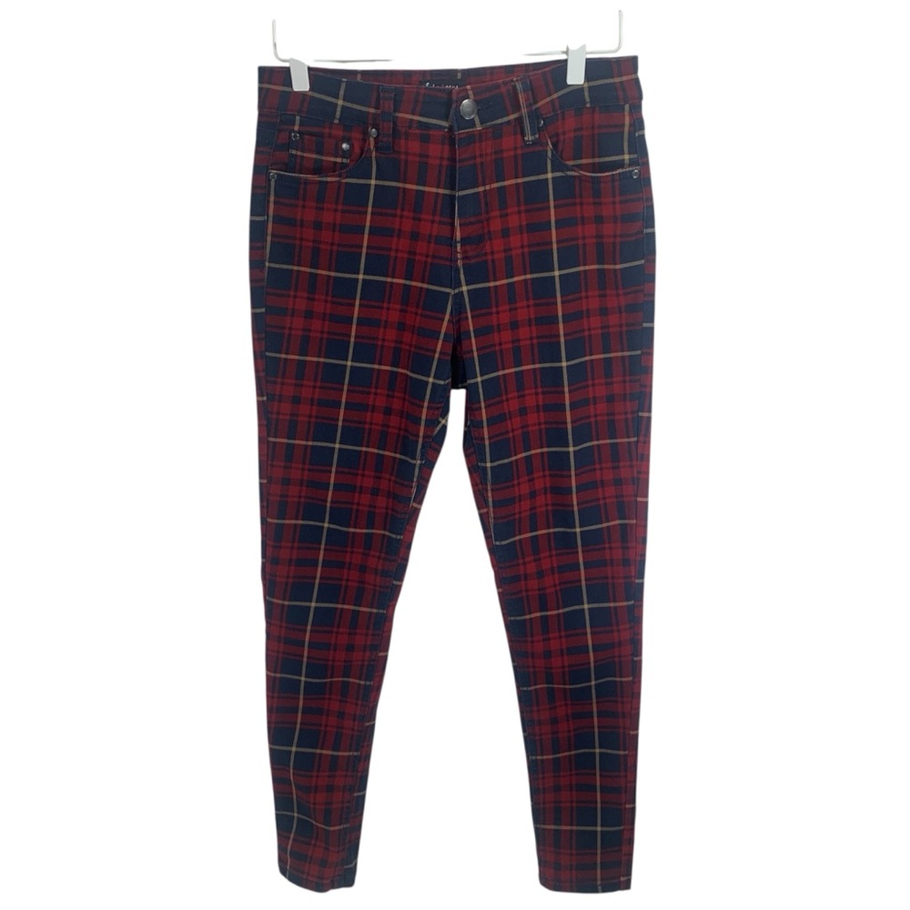 SUKO JEANS Red and Blue Plaid Pants size 6